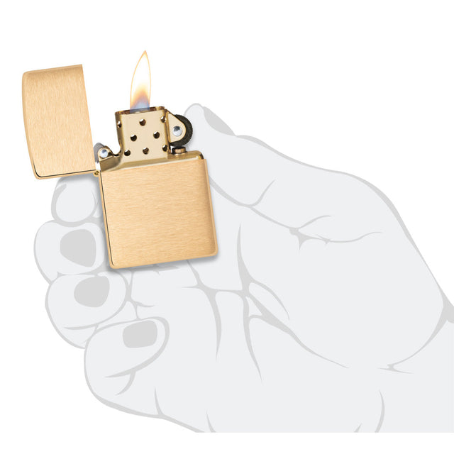 Zippo Armor Brushed Brass Windproof Lighter 168 — view 3