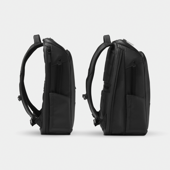 Backpack 14L shown expanded beside its collapsed size
