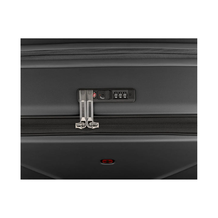 Close-up of the combination lock on a Wenger Amplix case