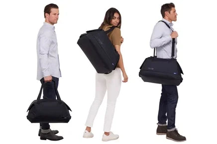 Thule Subterra 2 Duffel 35L carried by hand, on the shoulder and on the back