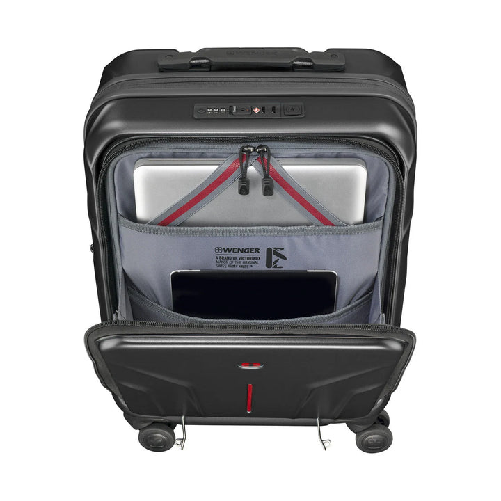 Wenger Amplix carry-on with the front compartment open