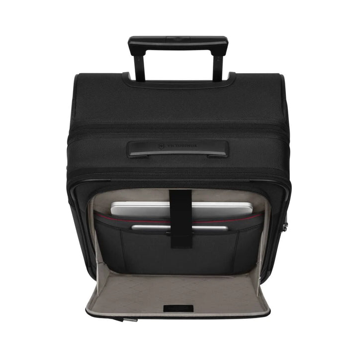 Werks Traveler 7.0 Frequent Flyer Carry-On with the front business compartment open