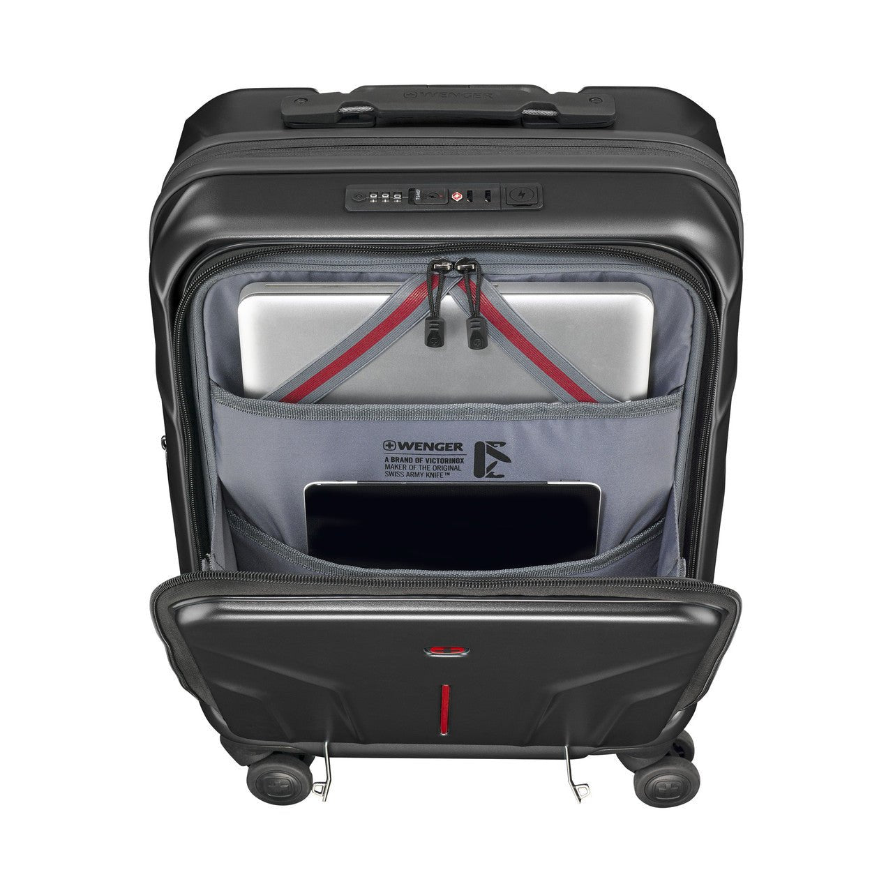 Wenger Amplix Hardside Carry-on Luggage with USB Ports Black